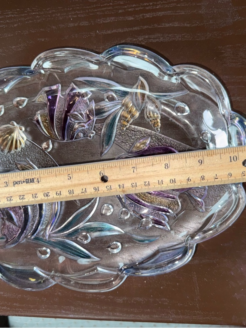 Mikasa Key Largo 11" Oval Platter / Tray Tropical Three Fish Large Glass Plate - Picture 5 of 5